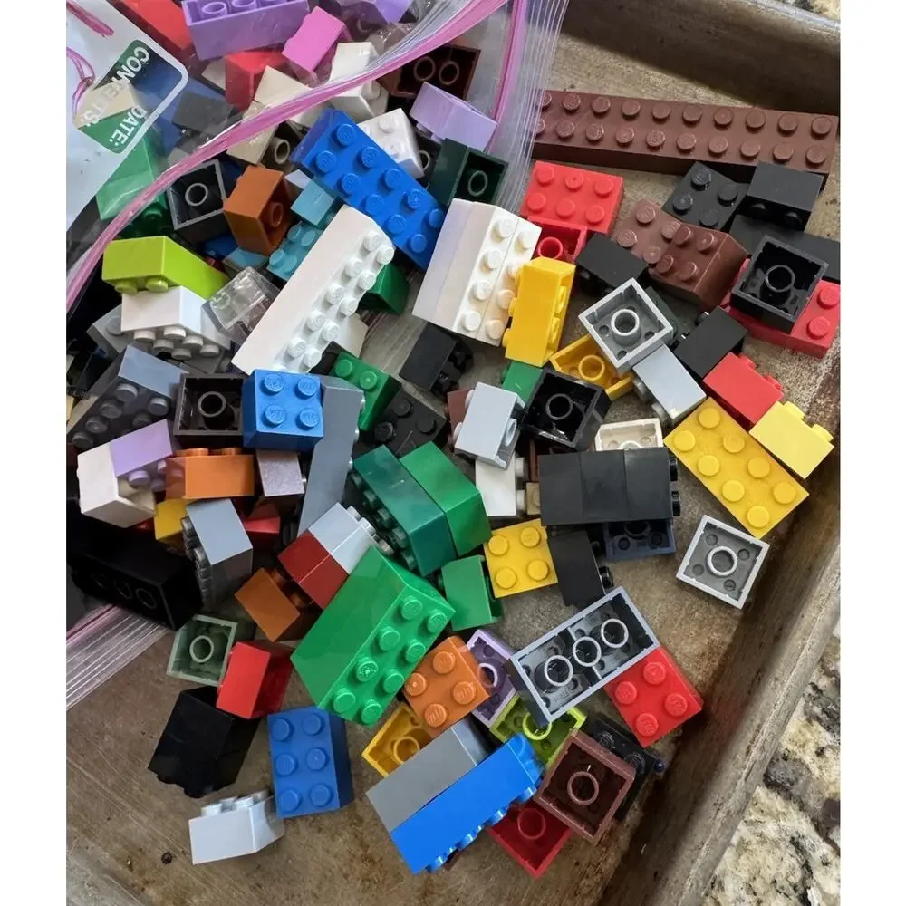 LEGO 1.5 Pounds Basic Bricks Blocks Sizes 2X lot mix colors 3001 3002 3006 3003